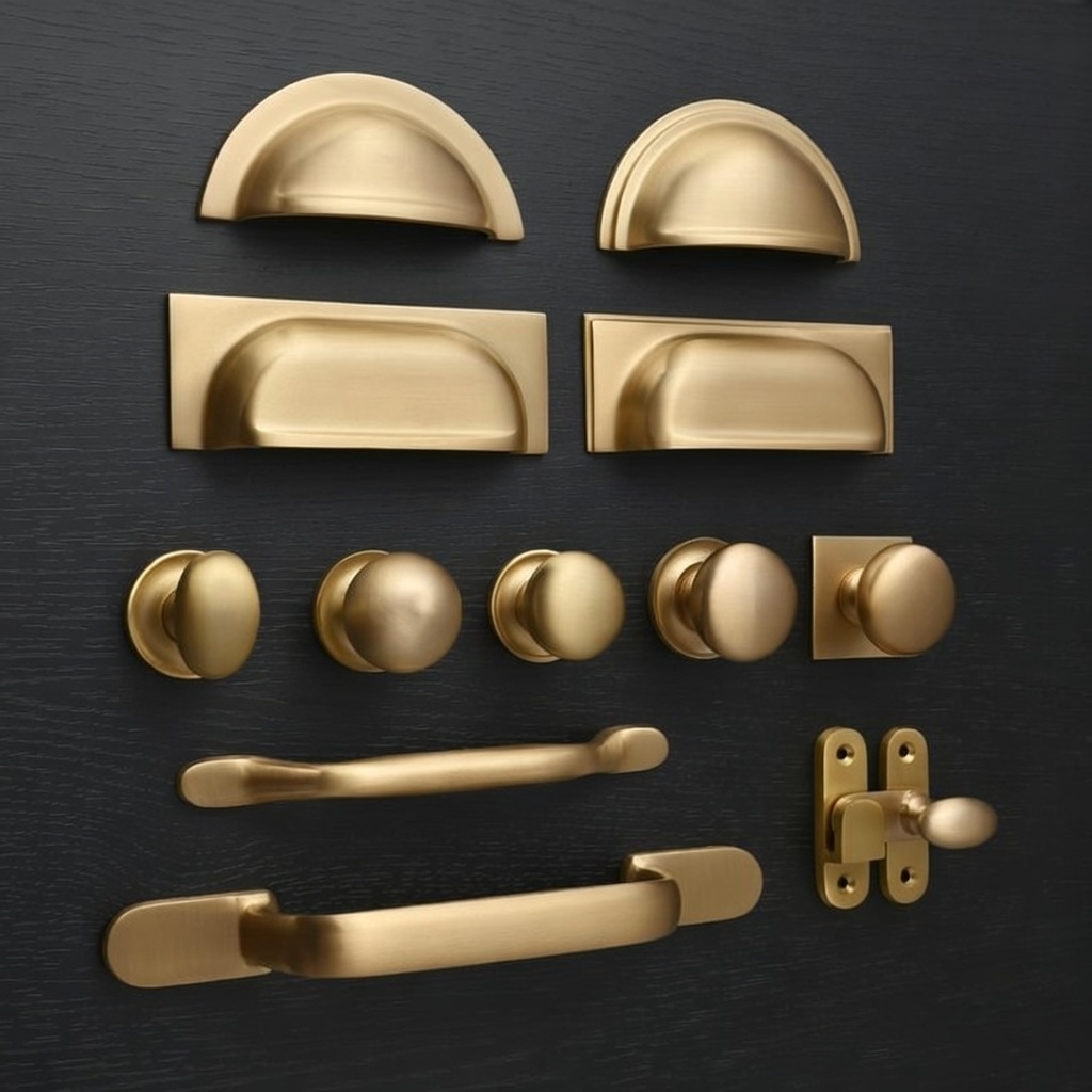 Brushed brass, antique gold Door Handles